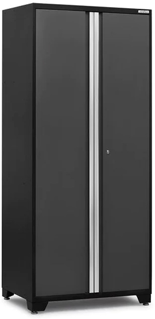 black steel locker with two doors