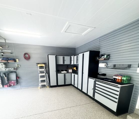 Trusscore ceiling dream garage.