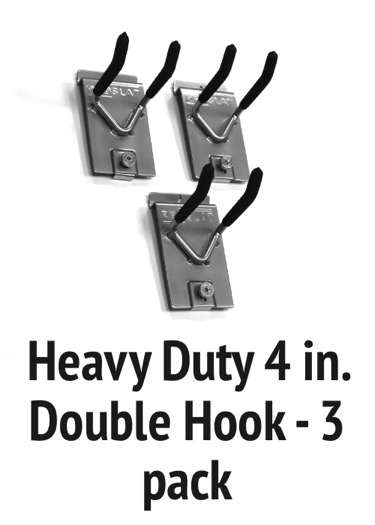 3-pack heavy duty 4 inch double hooks