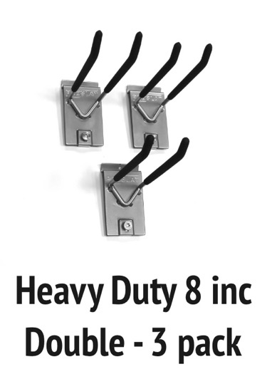 3-pack heavy duty 8 inch double hooks