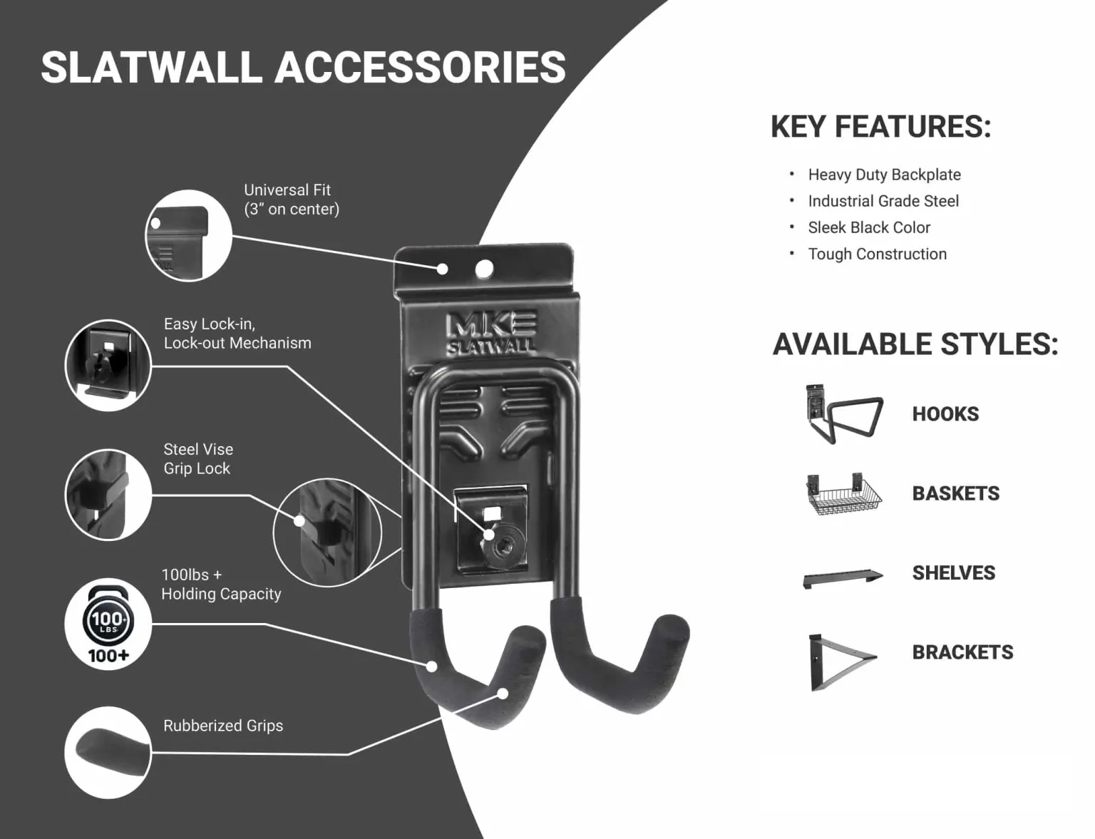 Elite Series accessories on slatwall